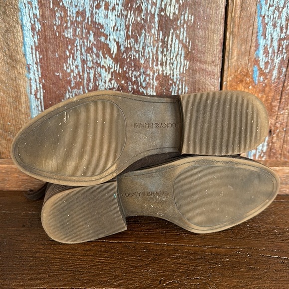 Lucky Brand Lahela Metallic Nubuck Leather Almond Toe Ankle Bootie Size 7 - Picture 5 of 8